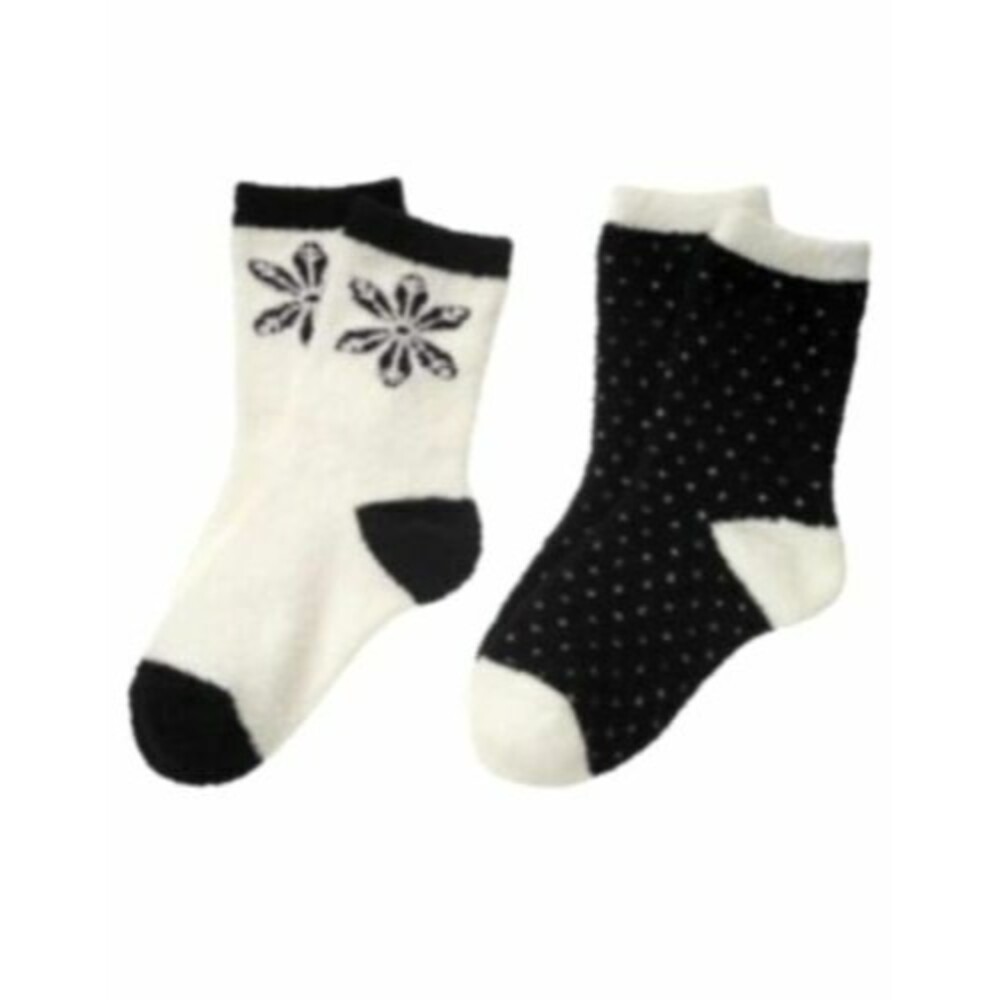 NEW Gymboree girls socks 2T 3T black chenille cozy fuzzy crew Festive Fair Isle